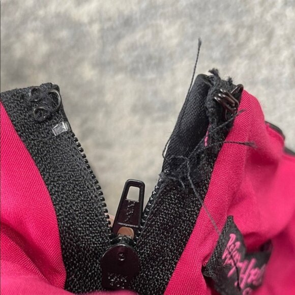 NWT Betsey Johnson Black Label Black Pink Zipper Corset Mini Dress Tiered Sz 2 - Picture 6 of 15